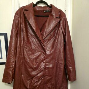 Fashion to Figure for New York and Company faux leather blazer